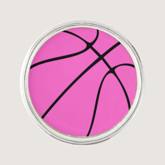 Custom Pink Basketball Coach or Player Lapel Pin