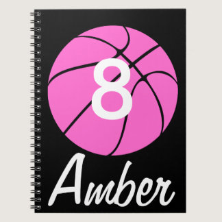 Custom Pink Basketball Notebook