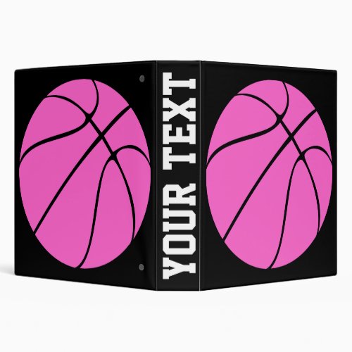 Custom Pink Basketball Playbook Binder