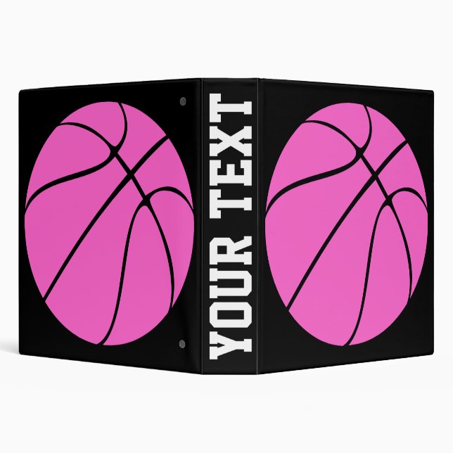 Custom Pink Basketball Playbook Binder (Background)
