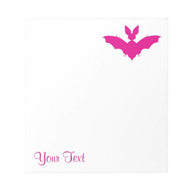 Custom Pink Bat Cute Goth Name Notepad (Front)
