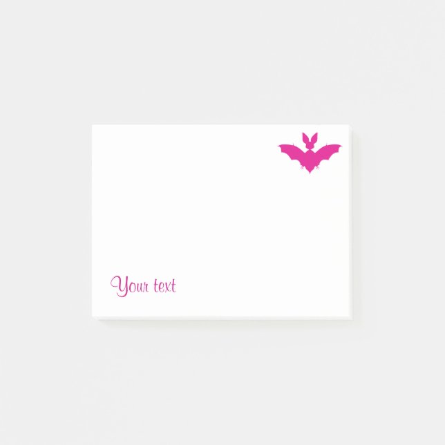 Custom Pink Bat Cute Goth Name Post-it Notes (Front)