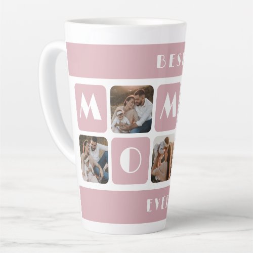Custom Pink Best Mommy Ever Photo Latte Mug