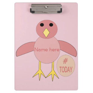 Custom Pink Birthday Girl Chick Clipboard
