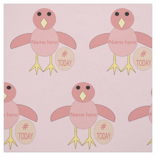 Custom Pink Birthday Girl Chick Craft Fabric