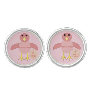 Custom Pink Birthday Girl Chick Cufflinks