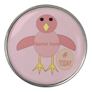 Custom Pink Birthday Girl Chick Golf Ball Markers