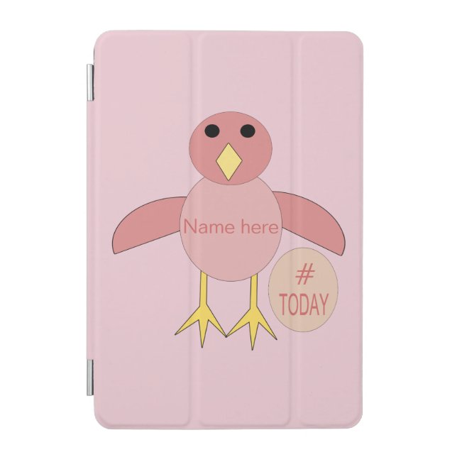 Custom Pink Birthday Girl Chick iPad Min Cover (Front)
