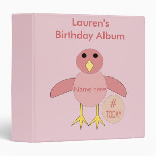 Custom Pink Birthday Girl Chick Photograph Album Binder