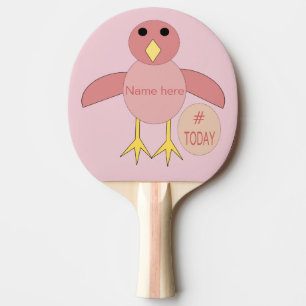 Custom Pink Birthday Girl Chick Ping Pong Paddle