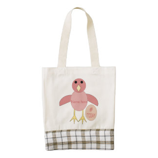 Custom Pink Birthday Girl Chick Tote Bag