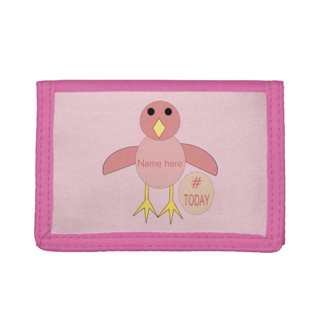 Custom Pink Birthday Girl Chick Wallet (Front)