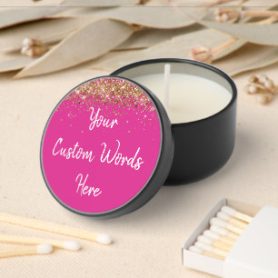 Custom Pink Birthday Party Anniversary Graduation Mini Candle Favors