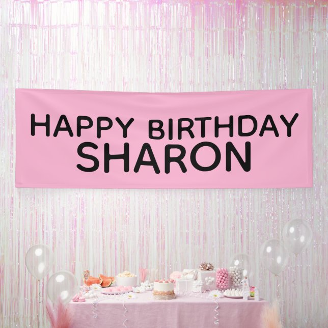 CUSTOM PINK BIRTHDAY PARTY BANNER (Party)