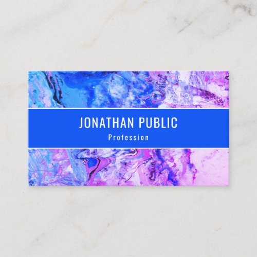Custom Pink Blue Purple Trendy Modern Abstract Art Business Card