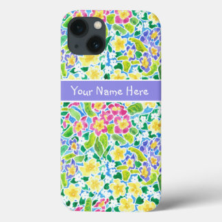 Custom Pink, Blue, Yellow Primroses iPhone 6 Case