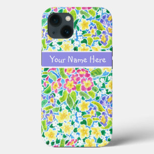 Custom Pink, Blue, Yellow Primroses iPhone 6 Case