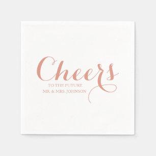 Custom Pink Blush Future Mr & Mrs Name Wedding Napkins