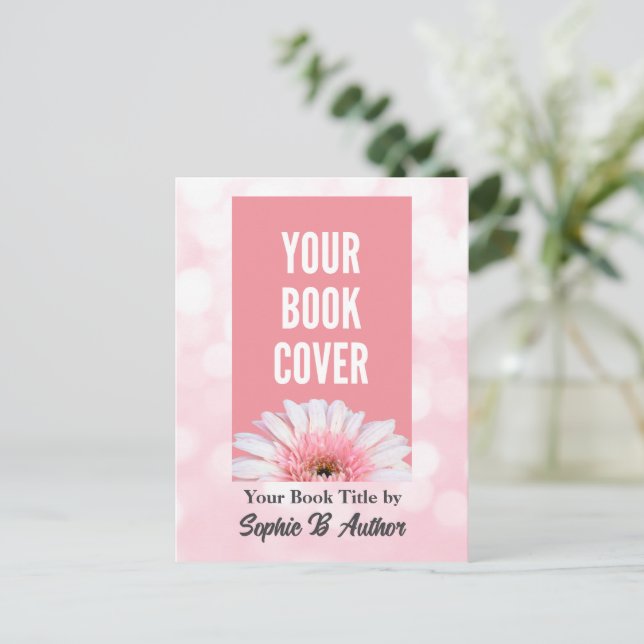 Custom Pink Book Promotion Postcard for Authors (Standing Front)
