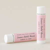 Custom Pink Bridal Shower Favors Lip Balm