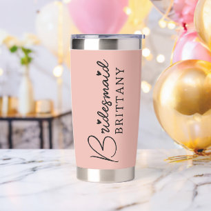 Custom Pink Bridesmaid Tumbler for Bridal Shower