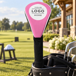 Custom Pink Business Logo Branded Driver Golf Head Cover