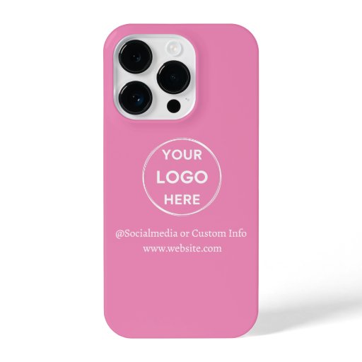Custom Pink Business Logo Branded  iPhone 14 Pro Case