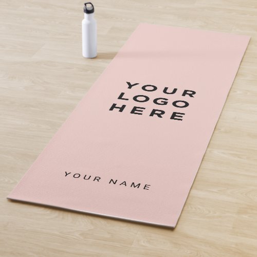 Custom Pink Business Logo Name Instagram Yoga Mat
