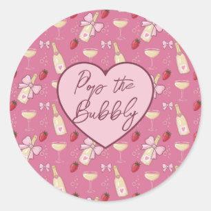 Custom Pink Champagne Bachelorette Party Sticker