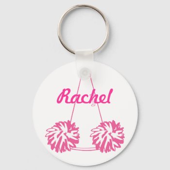 Custom Pink Cheerleading Key Chain by RelevantTees at Zazzle