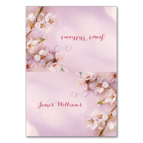 Custom Pink Cherry Blossom Wedding Place Cards