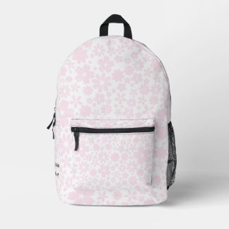 Custom Pink Cherry blossoms Minimalist Aesthetic Printed Backpack