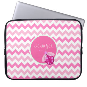 Custom Pink Chevron Laptop Case