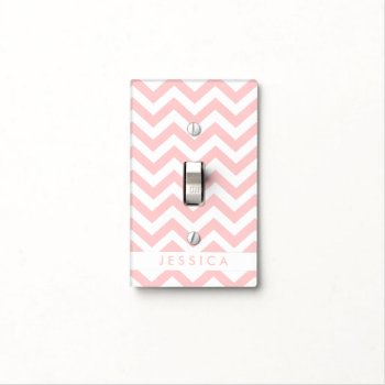 Custom Pink Chevron Light Switch Cover by thespottedowl at Zazzle