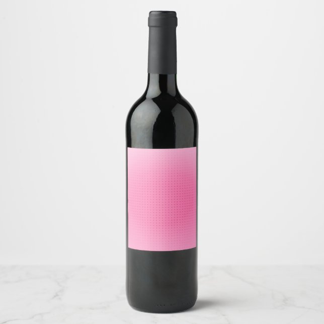 Custom Pink Color Blank Trendy Elegant Template Wine Label (Front)