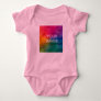 Custom Pink Color Template Add Image Photo Baby Bodysuit