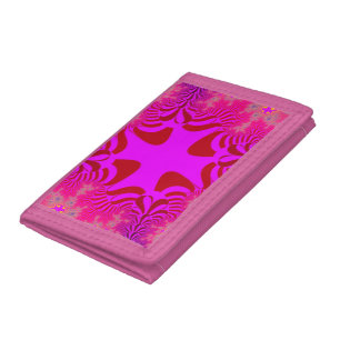 Custom Pink Crystal Cross Trifold Wallet