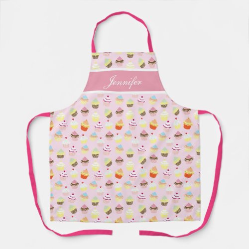 Custom Pink Cupcake Girly Apron