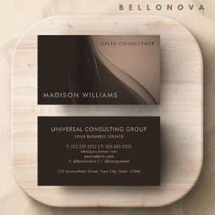 Custom Pink Dark Brown Elegant  Professional  Business Card