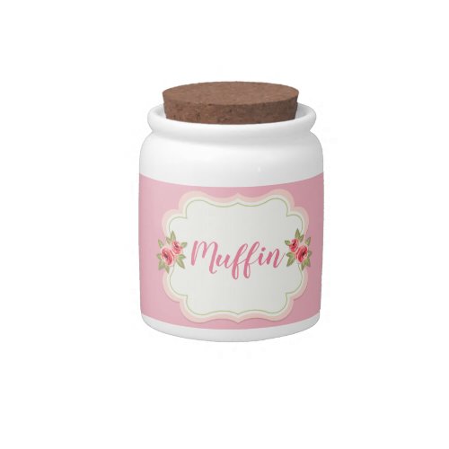 Custom Pink DogCat Pet Treat Candy Jar