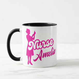 Custom Pink Doll Nurse Girly Mug