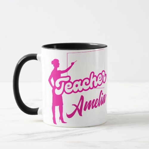 Custom Pink Doll Teacher Girly  Mug