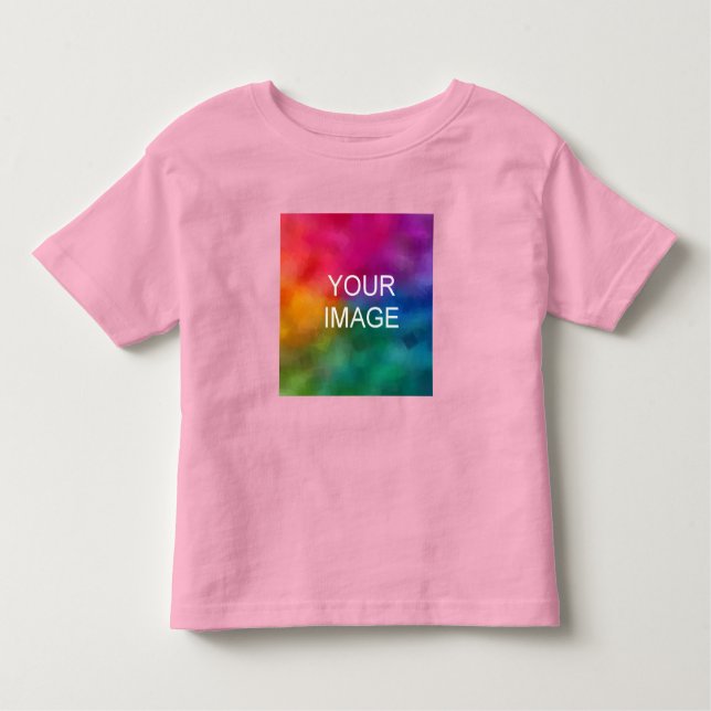 Custom Pink Double Sided Template Add Image Baby Toddler T-shirt (Front)