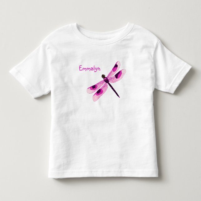 Custom Pink Dragonfly Sleeveless Dress Toddler T-shirt (Front)