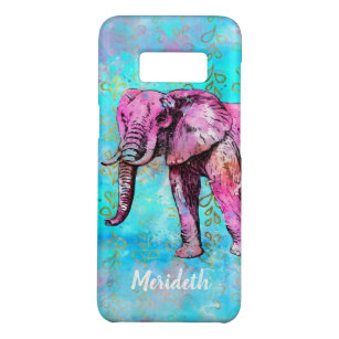 Custom Pink Elephant Blue Watercolor Trendy Case-Mate Samsung Galaxy S8 Case