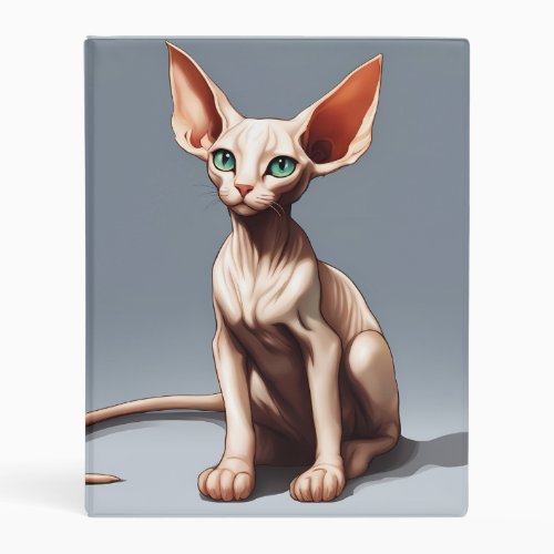 Custom Pink Elf Sphynx Cat Back to School Binder  