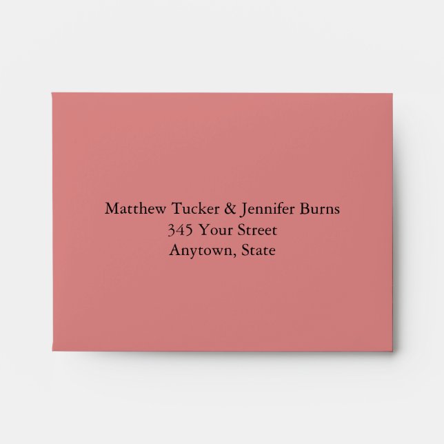 Custom Pink Envelope with Pre-Printed Address (Front)