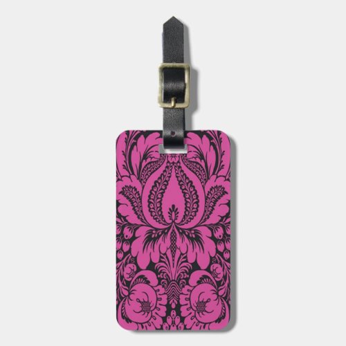 Custom Pink Fantasy Floral Luggage Tag