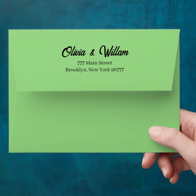Custom Pink Faux Gold Foil Formal 5x7 Envelope (Hand)
