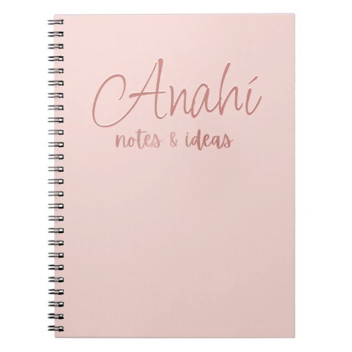 Custom Pink  Faux Rose Gold Foil Notes  Ideas Notebook